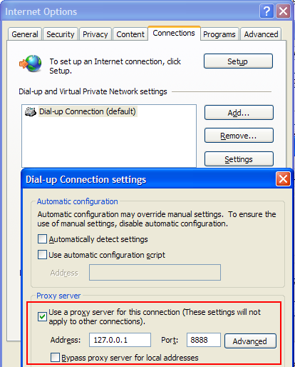 Dialup Settings UI