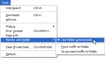 Fiddler Hook Options